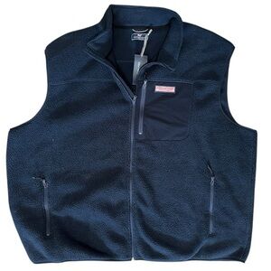 Vineyard Vines NWT Men's Size 4XB Vineyard Navy Blue Stillwater Sherpa Vest